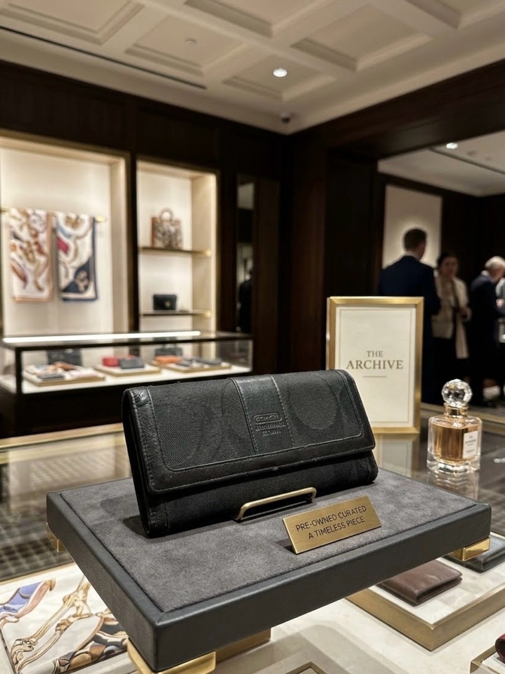 Coach Black Signature Continental Wallet